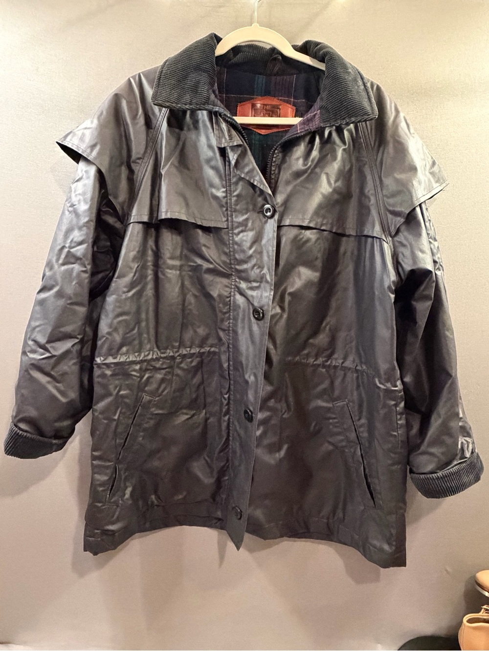 Woolrich Women’s navy blue Waterproof Trench-Style Jacket size medium vintage